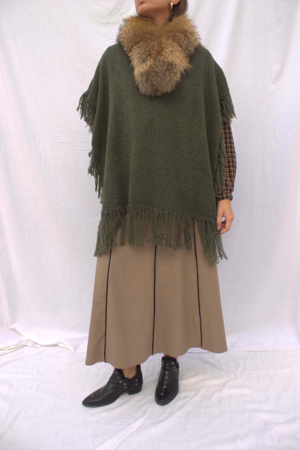 PONCHO FLECOS VERDE CAZA