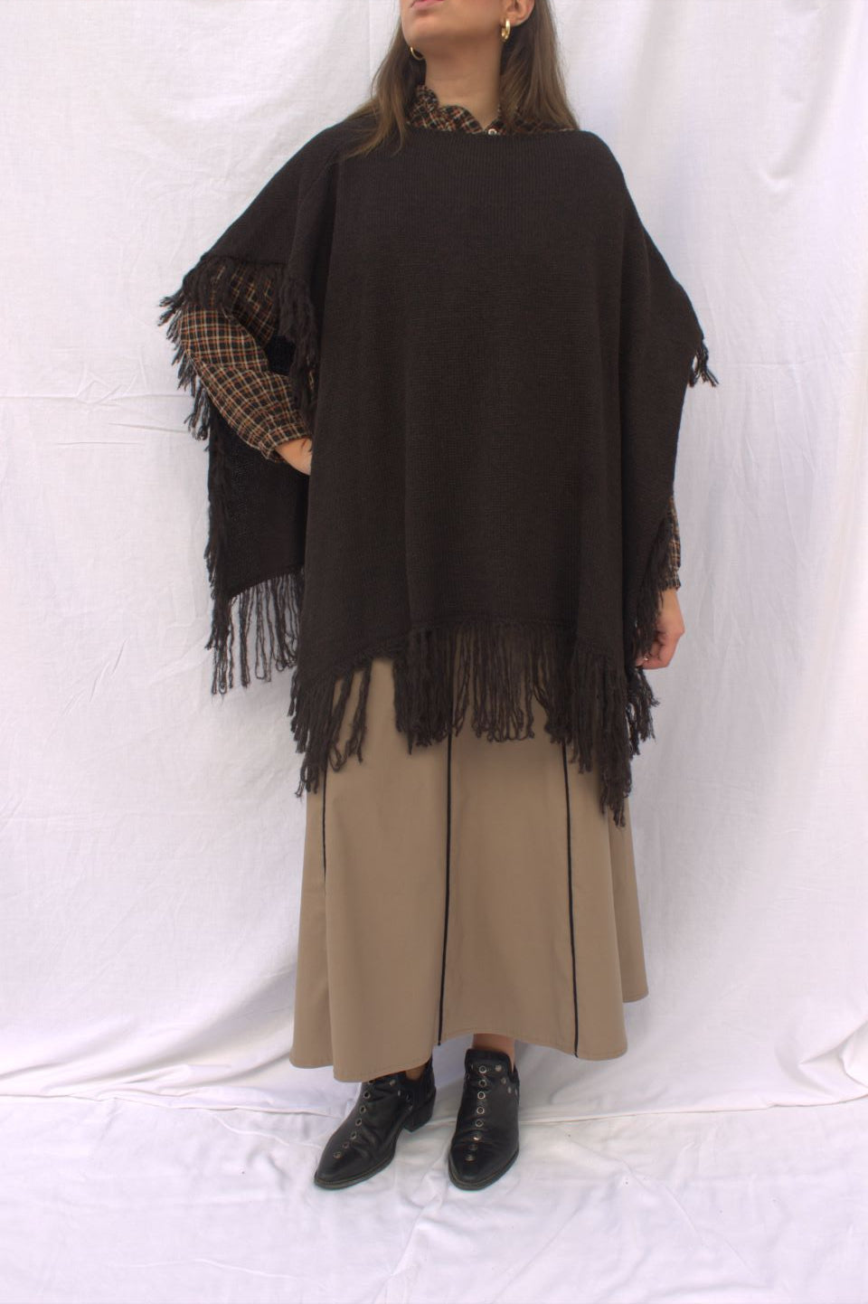 PONCHO FLECOS CHOCOLATE