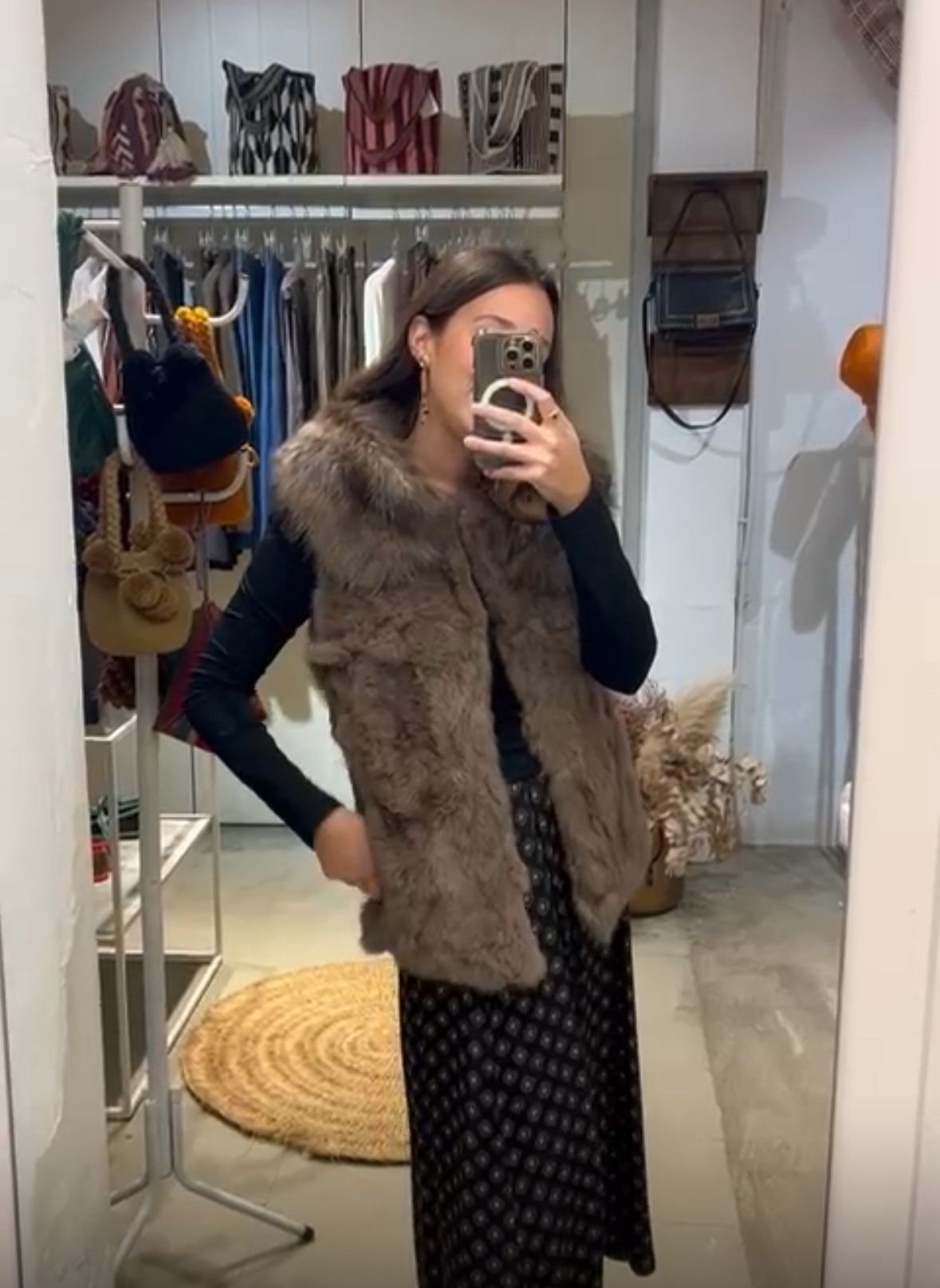 CHALECO DE PIEL MARRON CLARO