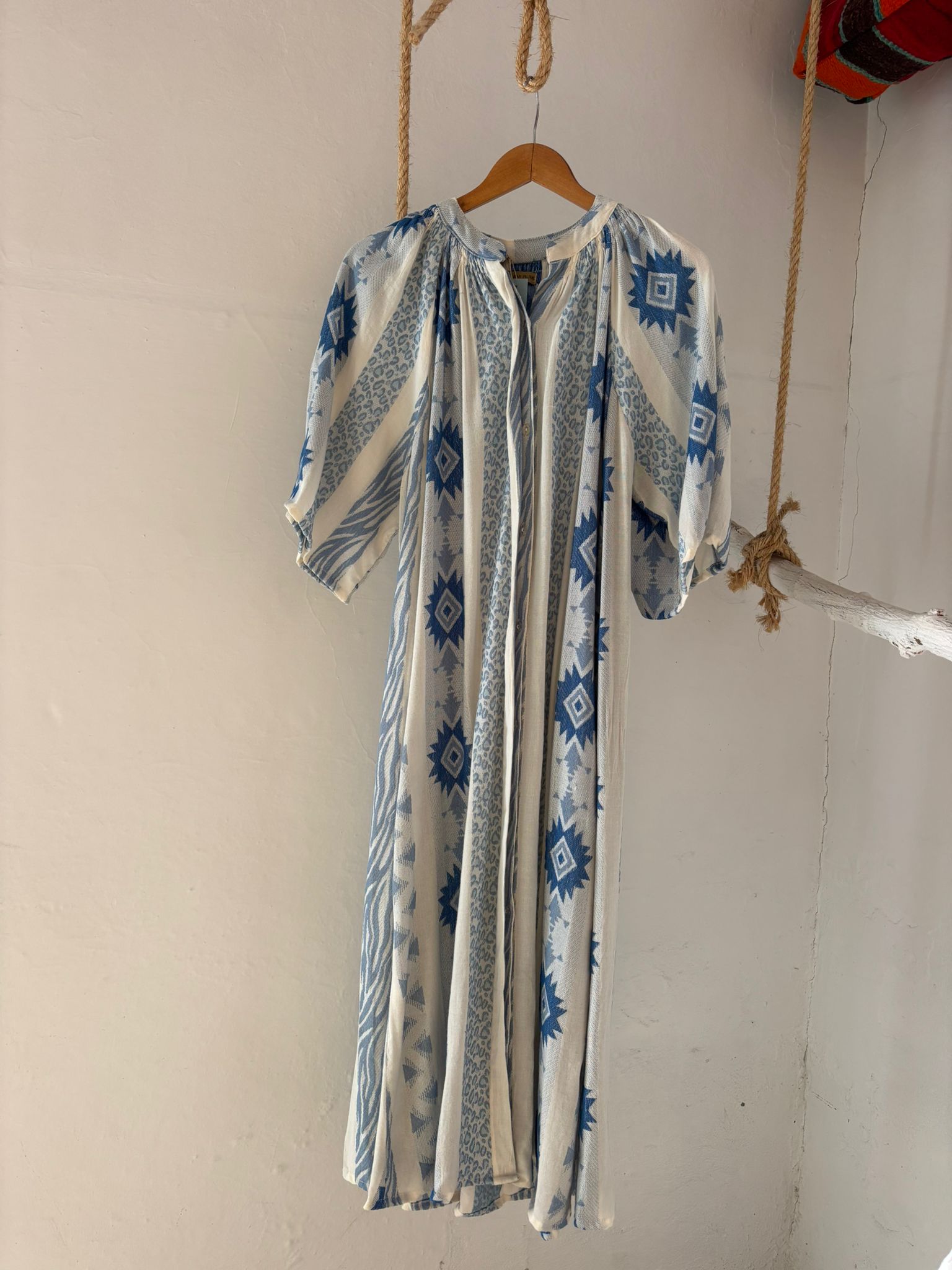 VESTIDO IKAT AZUL