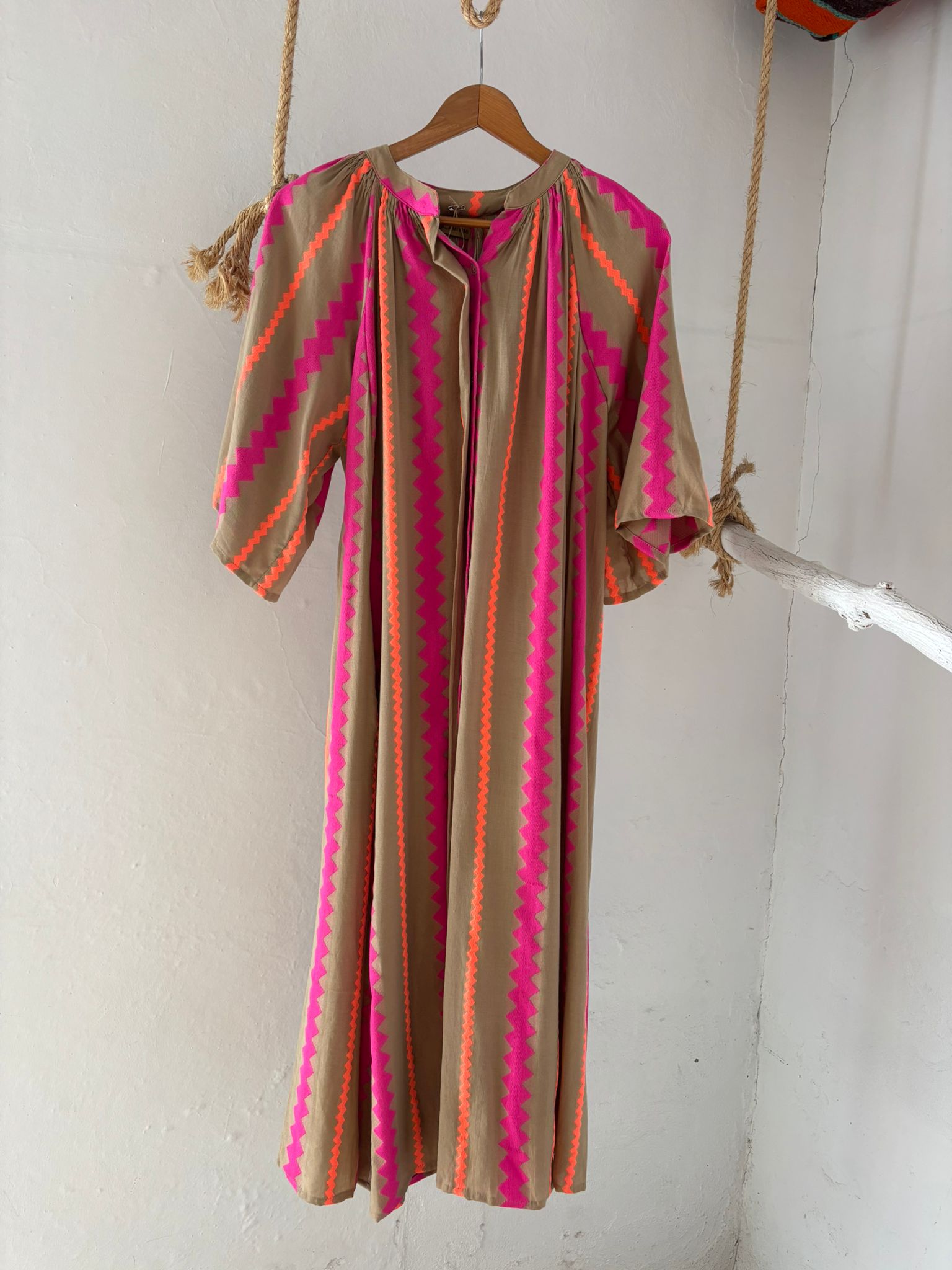 VESTIDO IKAT ARENA