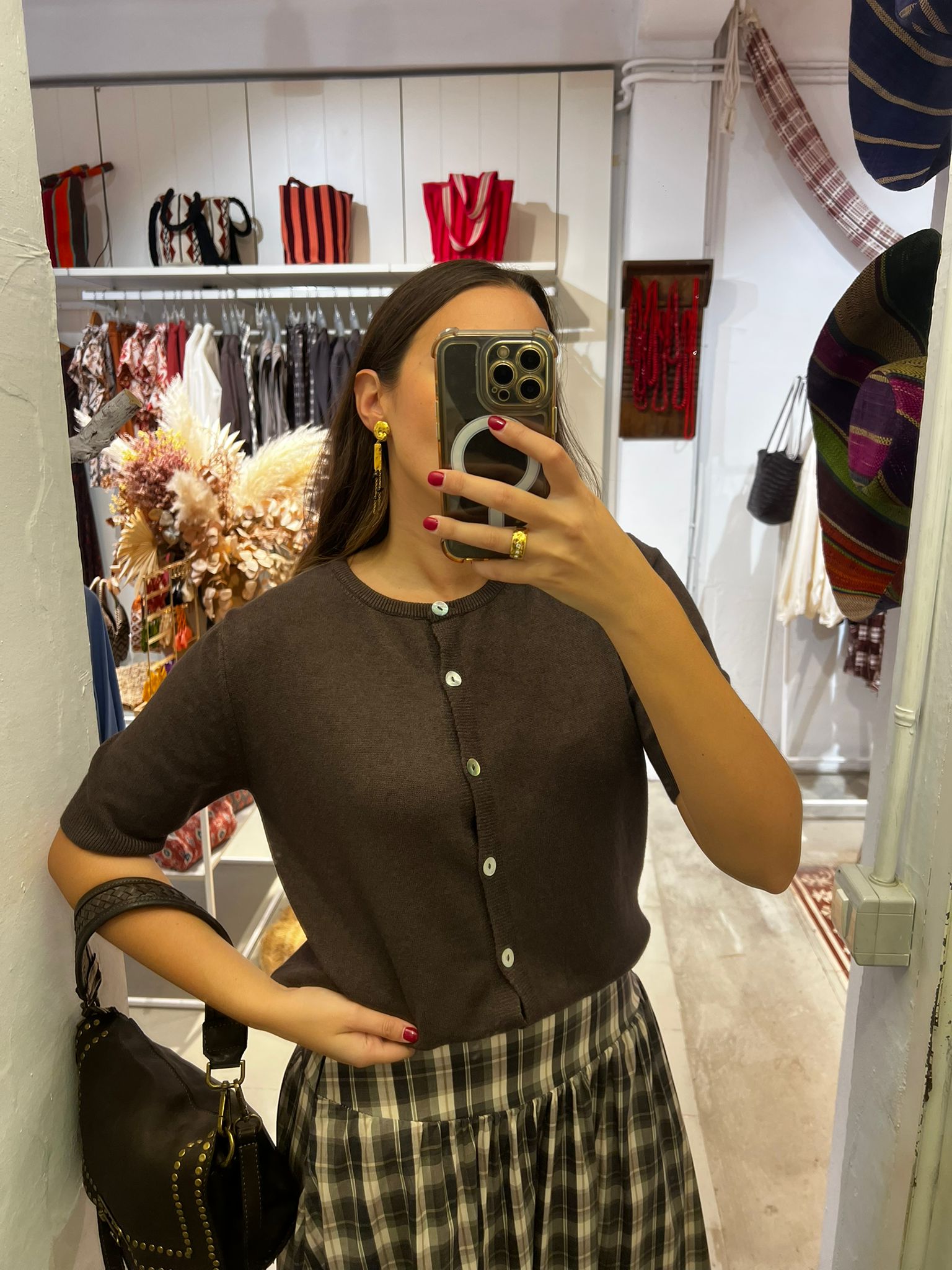 CARDIGAN PUNTO MARRON