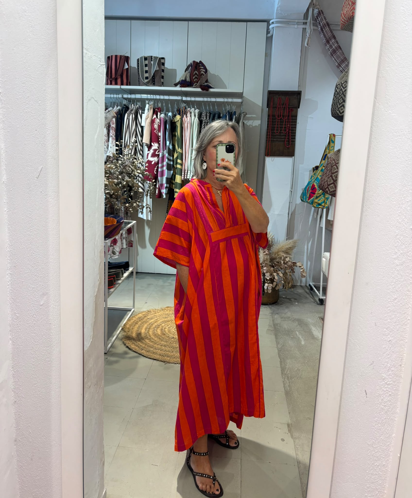 CAFTAN NARANJA-FUCSIA