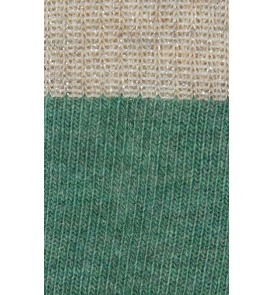 CALCETÍN ESTRELLA VERDE-BEIGE