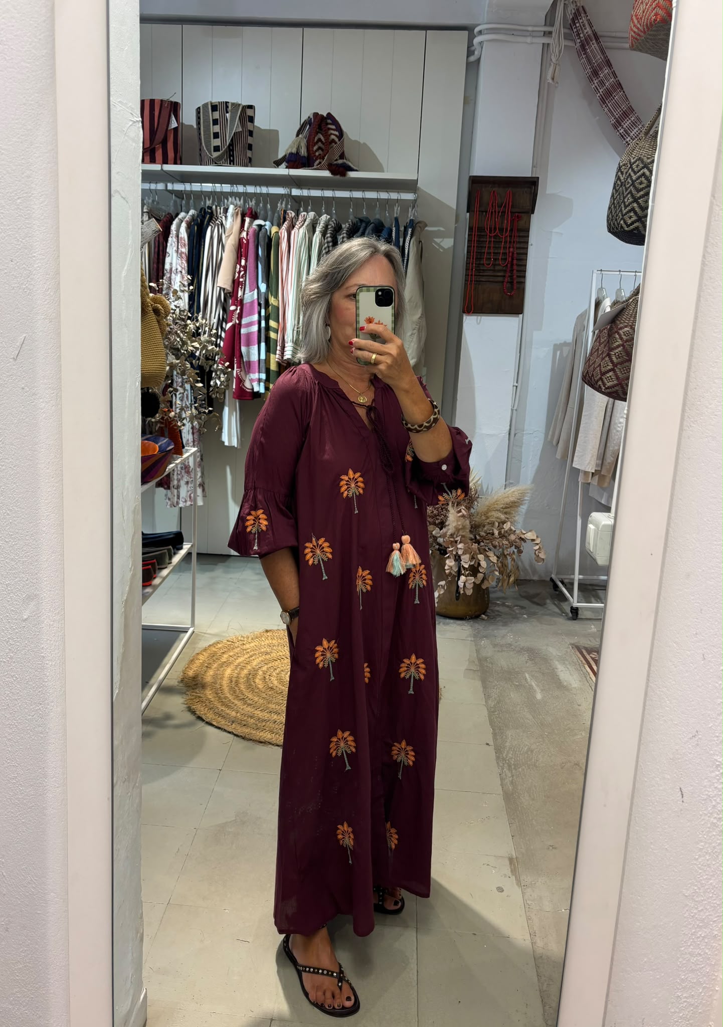 VESTIDO CERDEÑA COLOR VINO