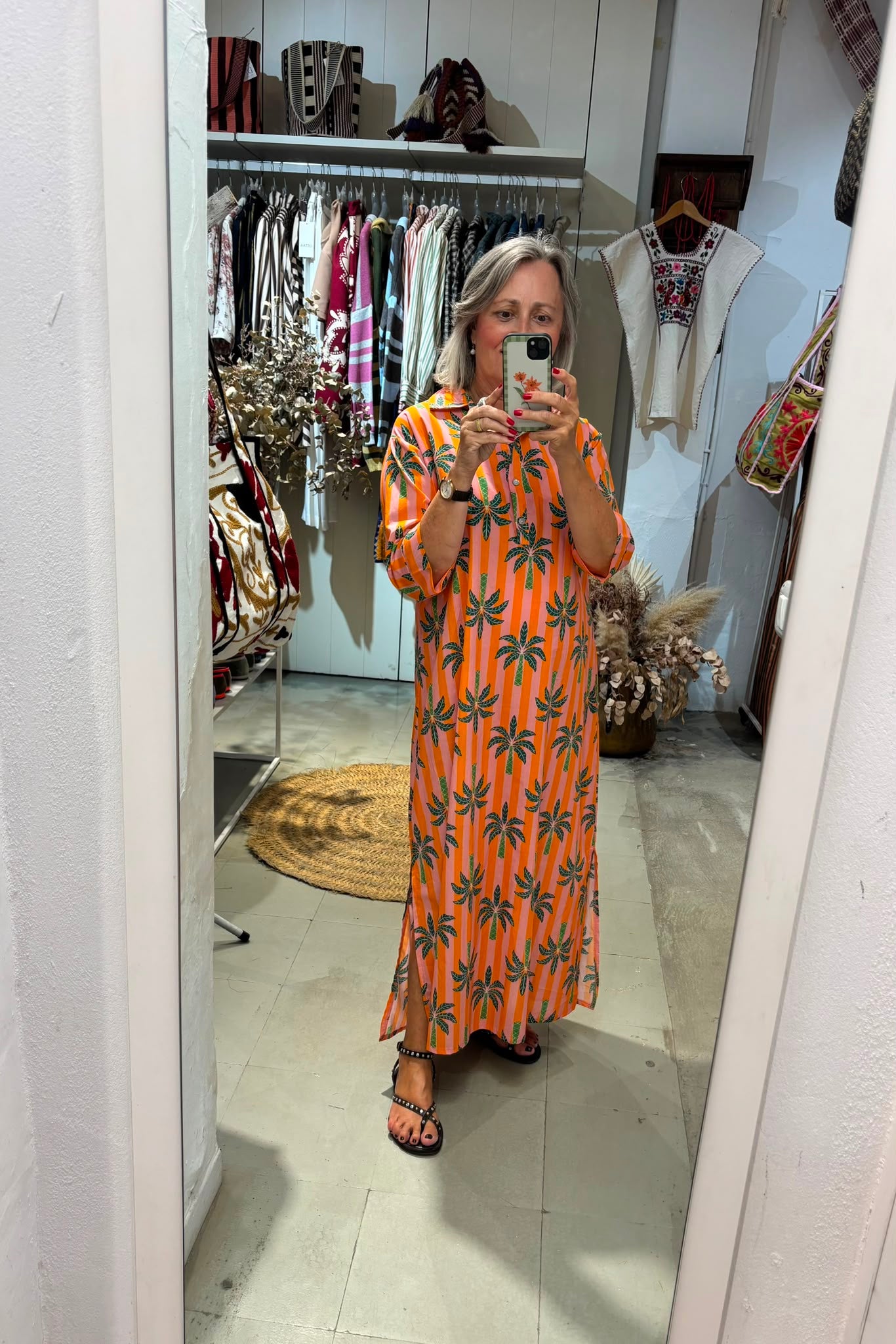 VESTIDO PALMERA NARANJA
